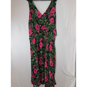 Maeve by Anthropologie coastal cowgirl Floral Ruched V Neck Maxi Dress US 22W